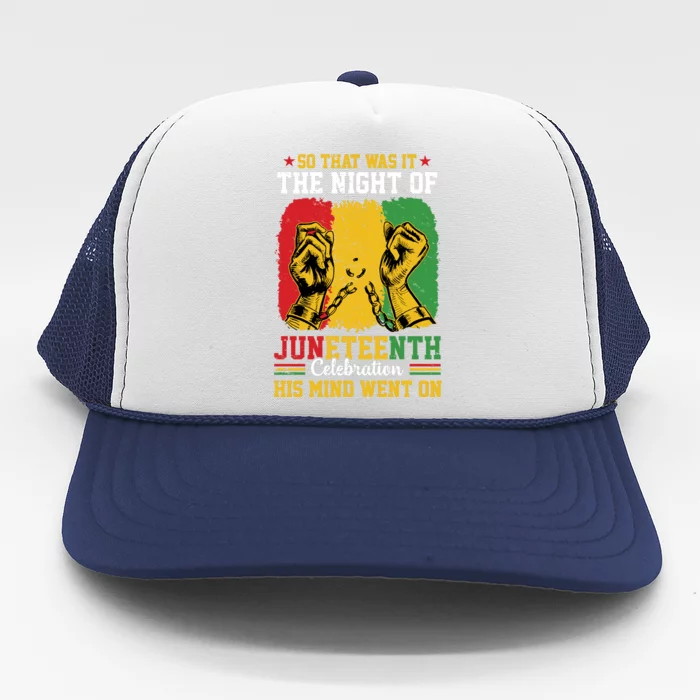 Juneteenth Celebration Freedom Graphic Trucker Hat