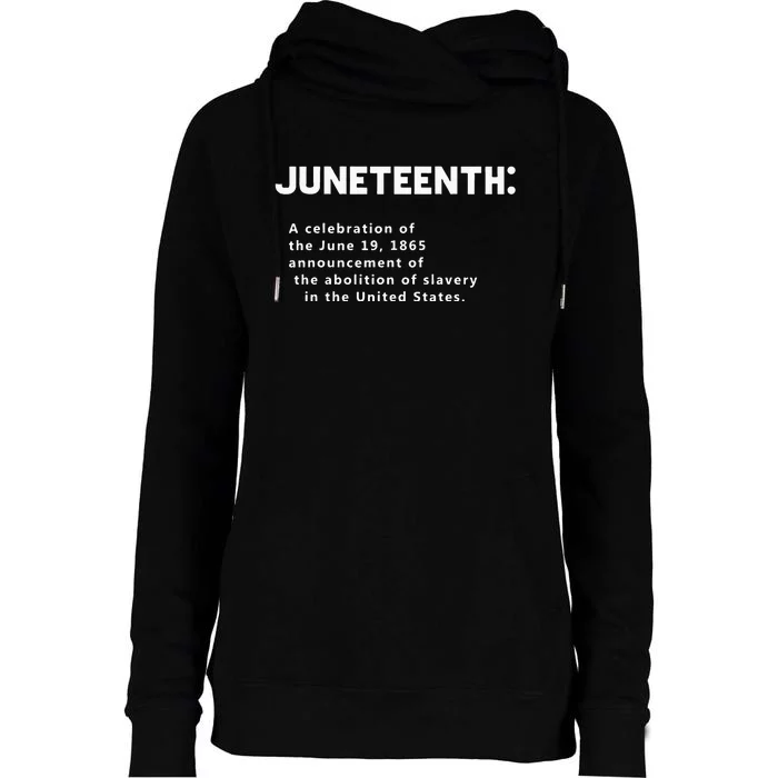 Juneteenth Celebrates Freedom Black African American History Womens Funnel Neck Pullover Hood