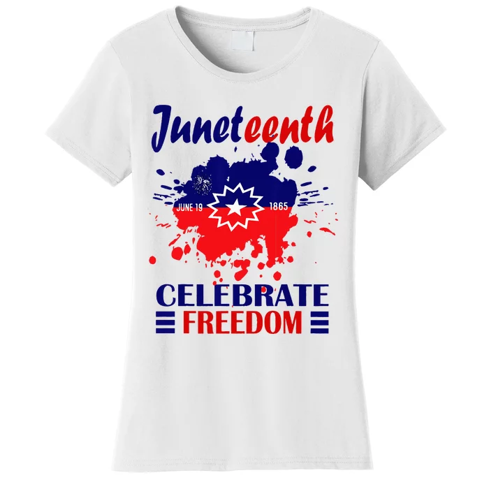 Juneteenth Celebrate Freedom Red White Blue Free Black slave Women's T-Shirt