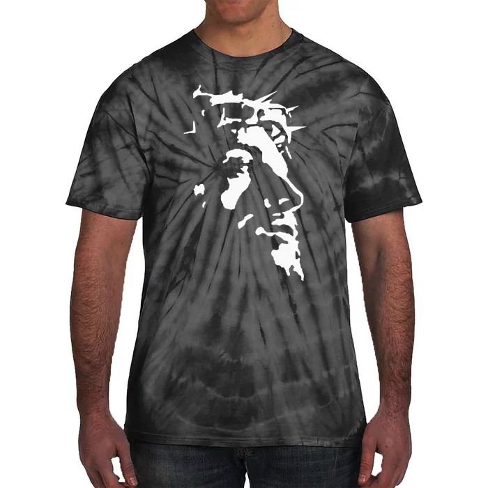 Jesus Christ Face With Crown Of Thorns God Bible Tie-Dye T-Shirt