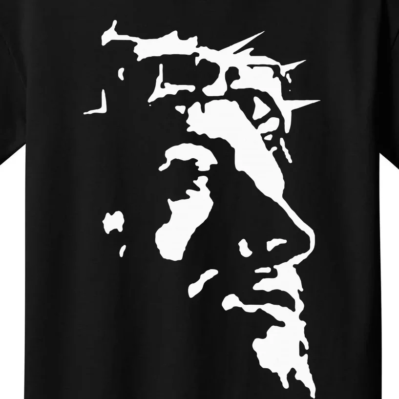 Jesus Christ Face With Crown Of Thorns God Bible Kids T-Shirt