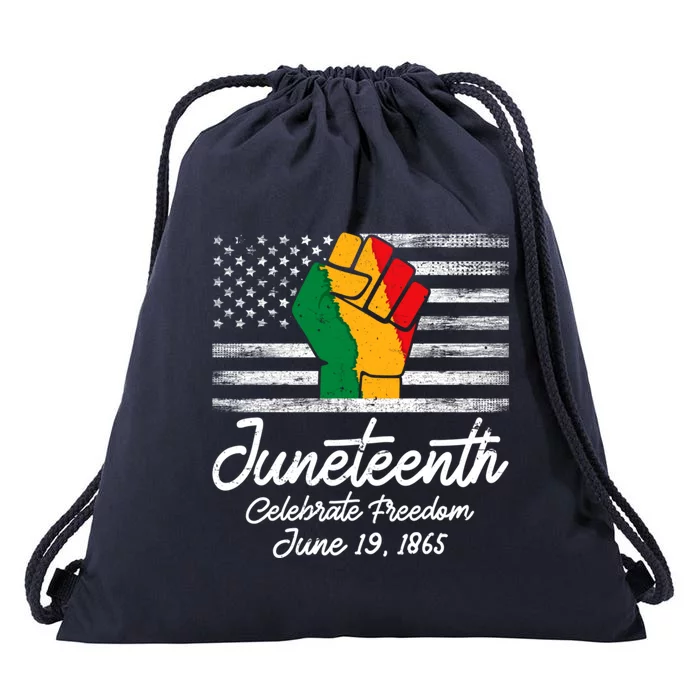 Juneteenth Celebrate Freedom June 19th Black History 1865 Meaningful Gift Drawstring Bag