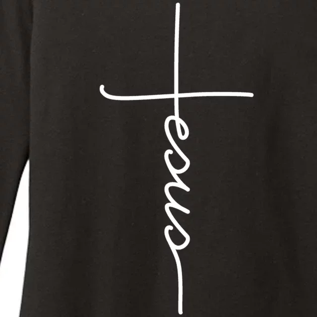 Jesus Christ Faith Christian Cross Logo Womens CVC Long Sleeve Shirt