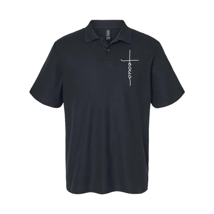 Jesus Christ Faith Christian Cross Logo Softstyle Adult Sport Polo