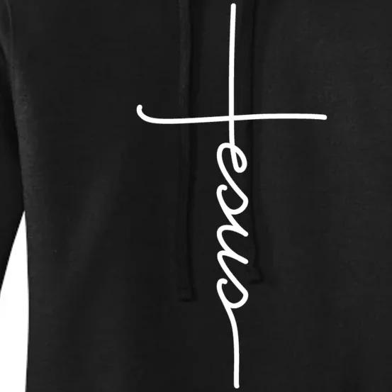 Jesus Christ Faith Christian Cross Logo Women's Pullover Hoodie