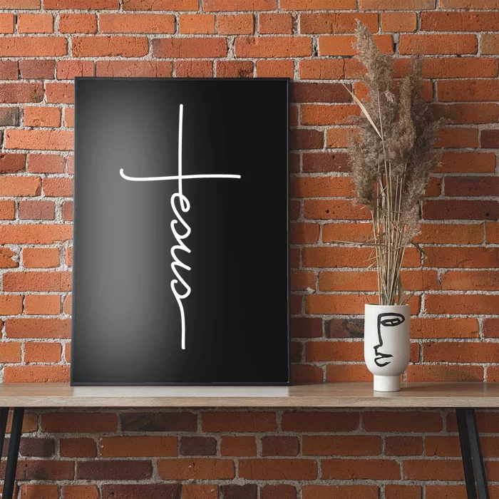 Jesus Christ Faith Christian Cross Logo Poster