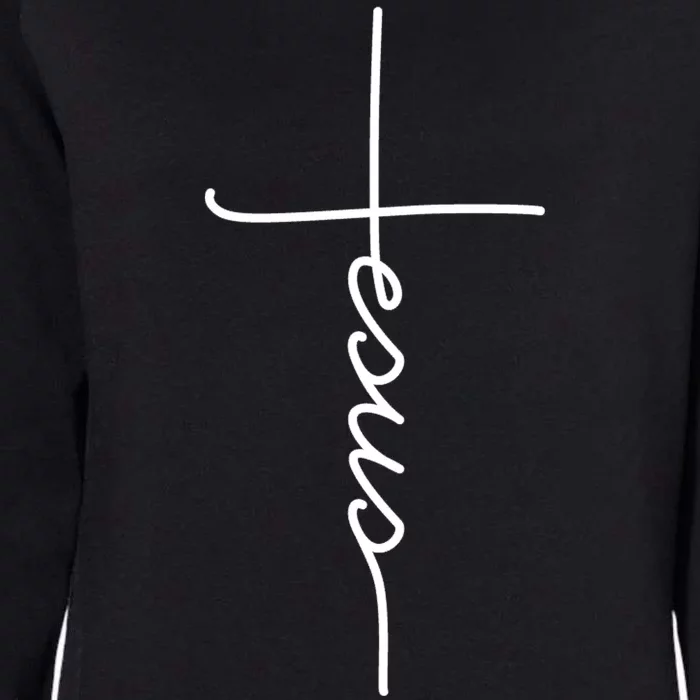 Jesus Christ Faith Christian Cross Logo Womens California Wash Sweatshirt