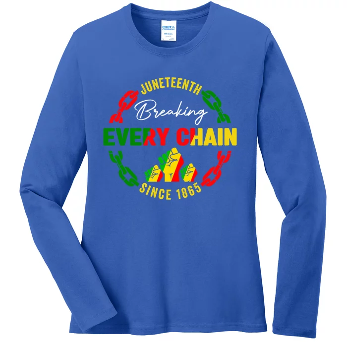 Junenth Celebrate Gift Breaking Every Chain Since 1865 Gift Ladies Long Sleeve Shirt