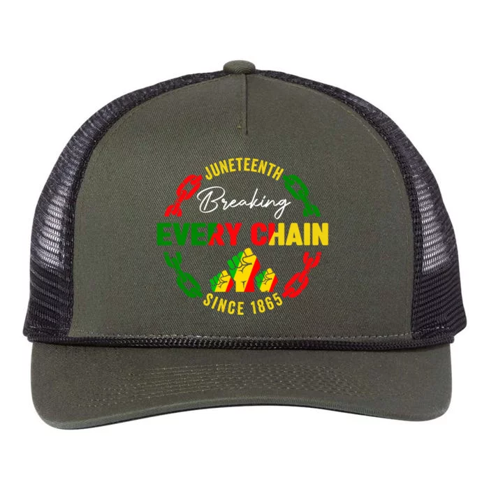 Junenth Celebrate Gift Breaking Every Chain Since 1865 Gift Retro Rope Trucker Hat Cap