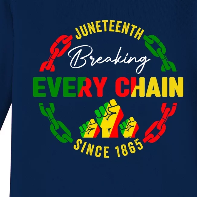 Junenth Celebrate Gift Breaking Every Chain Since 1865 Gift Baby Long Sleeve Bodysuit