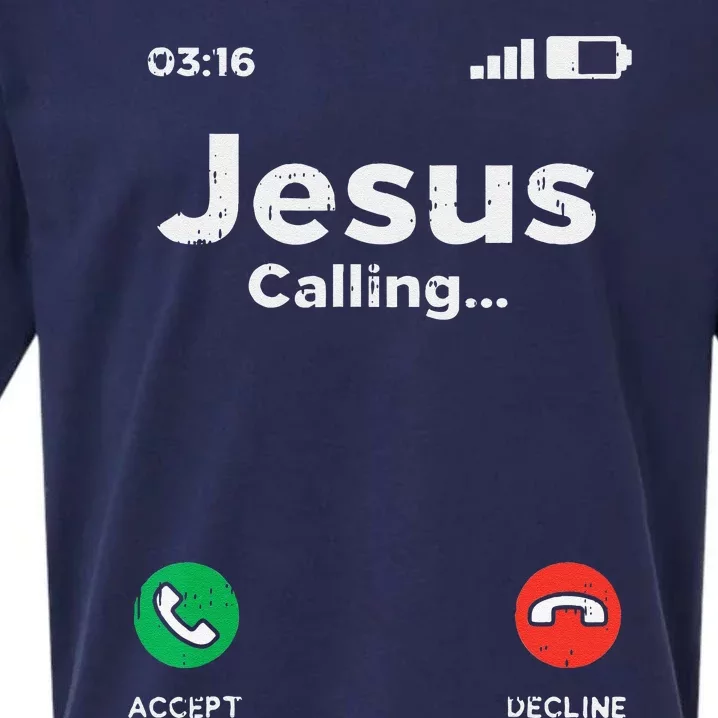 Jesus Calling God Christ Faith Religious Christian Gift Sueded Cloud Jersey T-Shirt