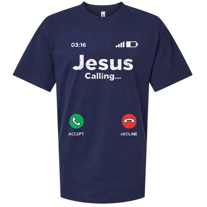 Jesus Calling God Christ Faith Religious Christian Gift Sueded Cloud Jersey T-Shirt