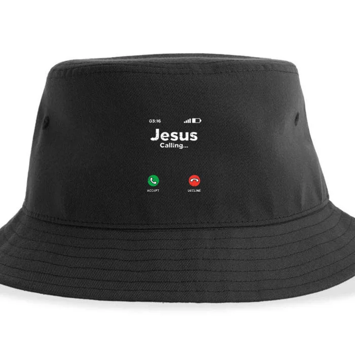 Jesus Calling God Christ Faith Religious Christian Gift Sustainable Bucket Hat