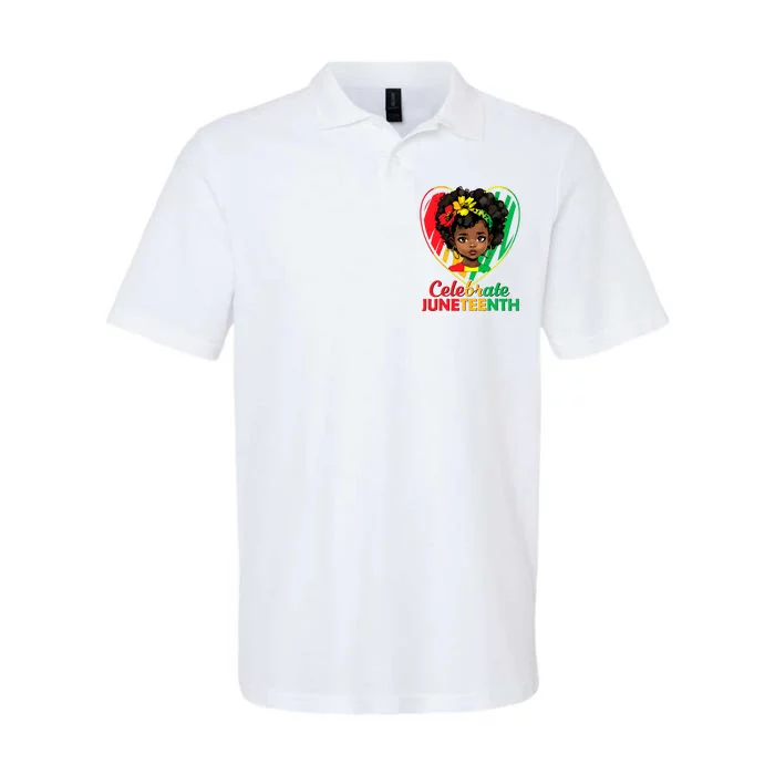 Juneteenth Celebrate Girl African American Black 1865 Softstyle Adult Sport Polo