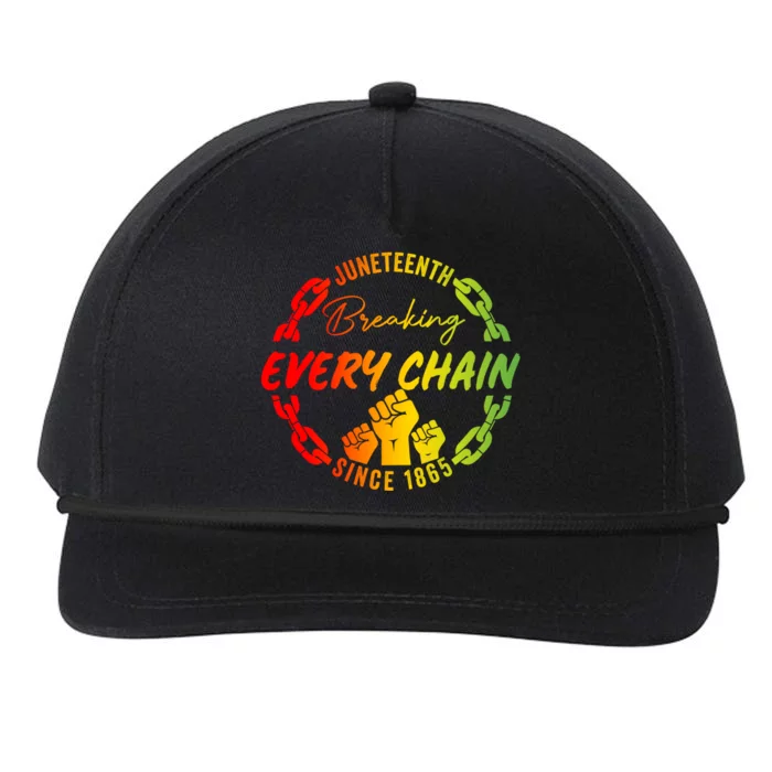 Junenth Cute Gift Breaking Every Chain Since 1865 Gift Snapback Five-Panel Rope Hat