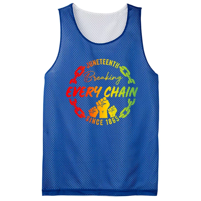 Junenth Cute Gift Breaking Every Chain Since 1865 Gift Mesh Reversible Basketball Jersey Tank