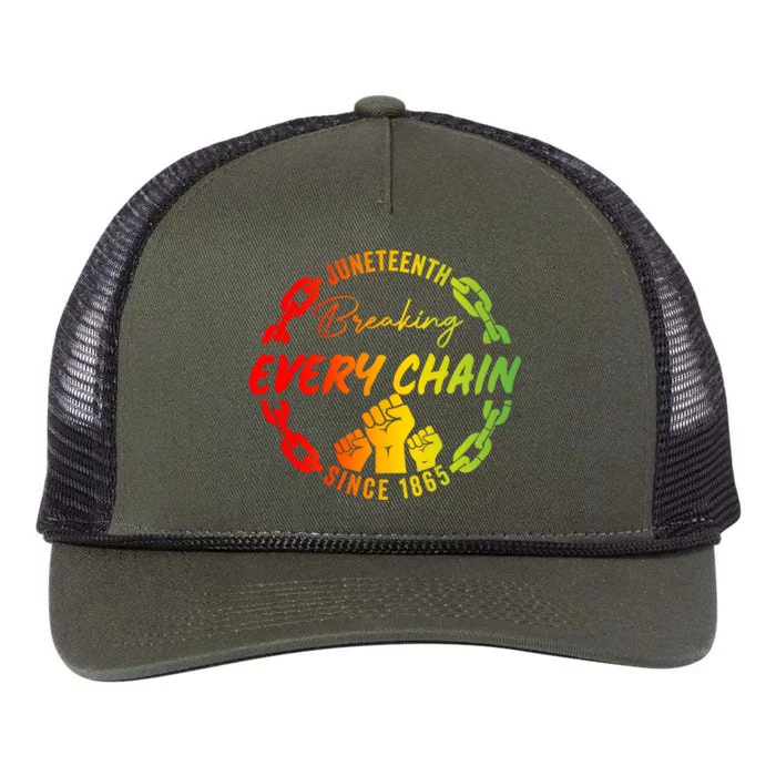 Junenth Cute Gift Breaking Every Chain Since 1865 Gift Retro Rope Trucker Hat Cap