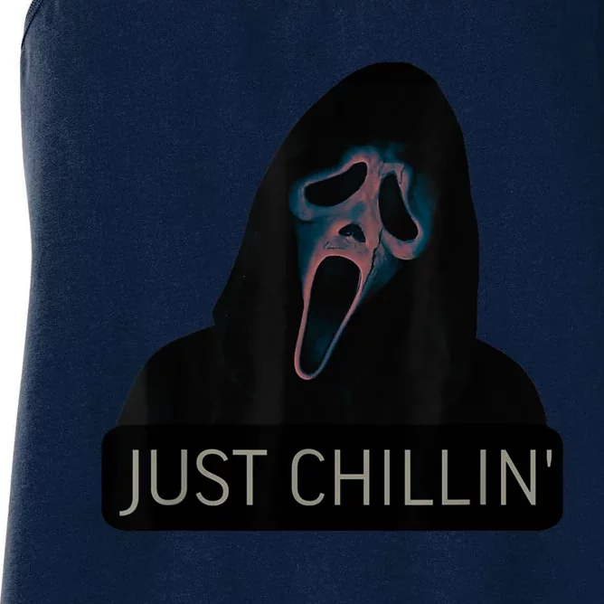 Just Chillin Ghost Face Women's Racerback Tank