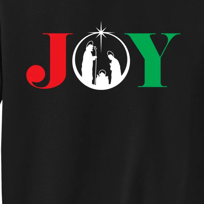 Joy Christmas Holiday Gift Nativity Jesus Ornament Xmas Star Sweatshirt