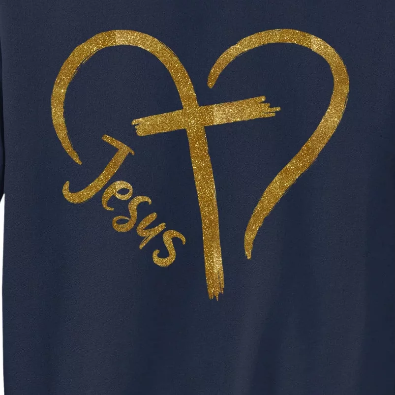 Jesus Cross Heart Christianity Tall Sweatshirt