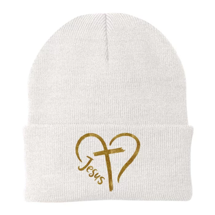 Jesus Cross Heart Christianity Knit Cap Winter Beanie