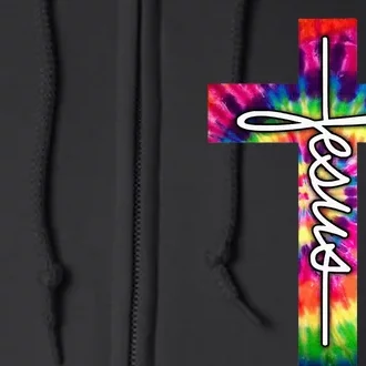 Jesus Christian Hippie Graphic Tees Tie Dye Cross Full Zip Hoodie