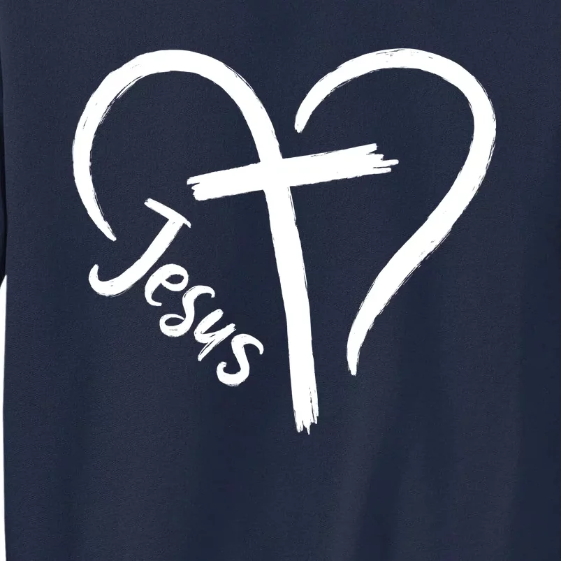 Jesus Cross Heart Tall Sweatshirt