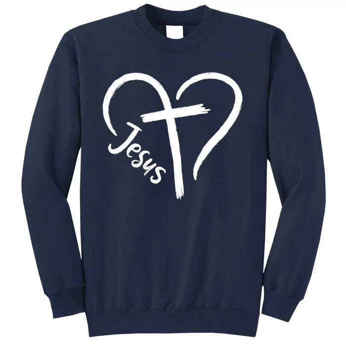 Jesus Cross Heart Tall Sweatshirt