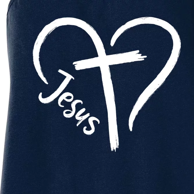 Jesus Cross Heart Women's Racerback Tank