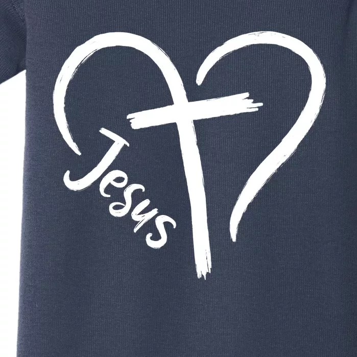 Jesus Cross Heart Baby Bodysuit