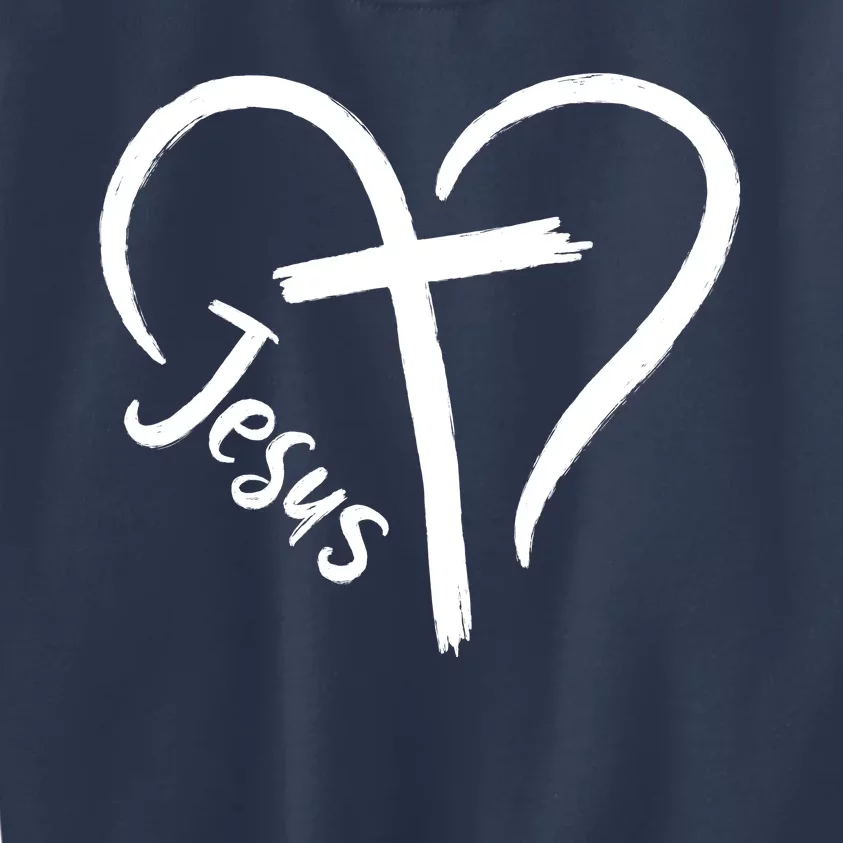 Jesus Cross Heart Kids Sweatshirt