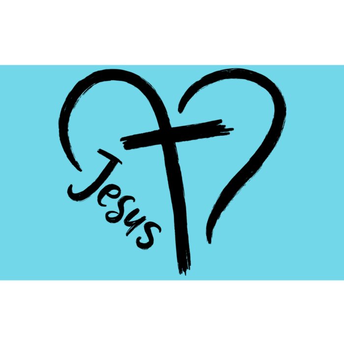 Jesus Cross Heart Bumper Sticker