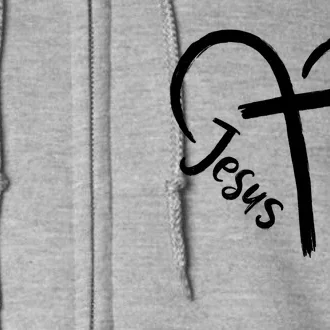 Jesus Cross Heart Full Zip Hoodie