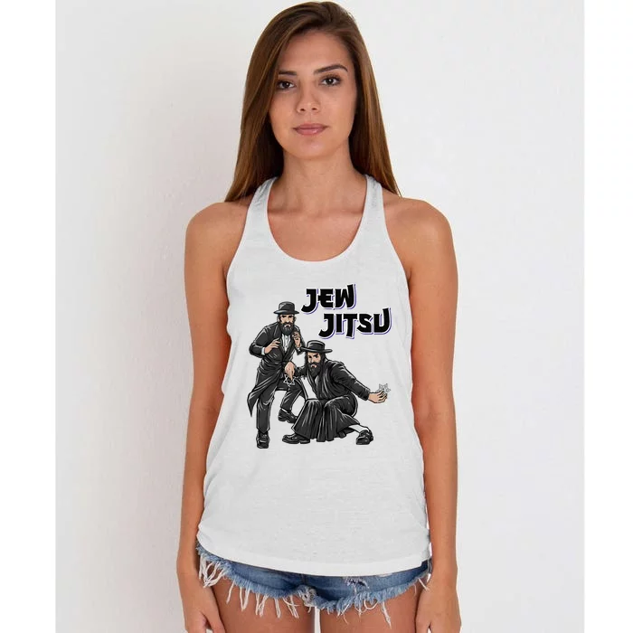 Jewish Costume Hanukkah Clothing Rabbi Horah Dance Jew Jitsu Women's Knotted Racerback Tank