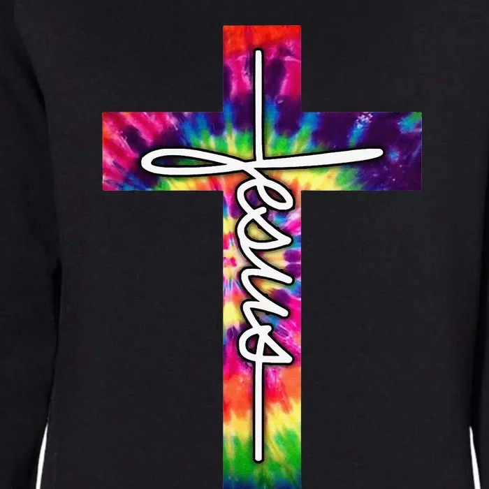 Jesus Christian Hippie Graphic Tees Tie Dye Cross Womens California Wash Sweatshirt