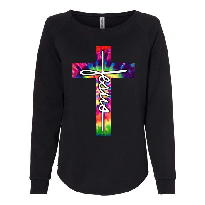 Jesus Christian Hippie Graphic Tees Tie Dye Cross Womens California Wash Sweatshirt