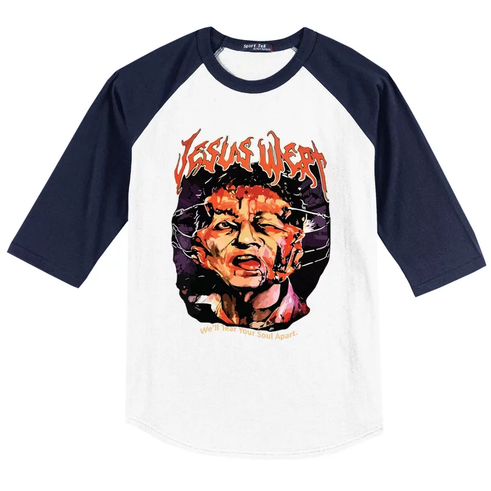 Jesuswept Creepy Horror Halloween Baseball Sleeve Shirt