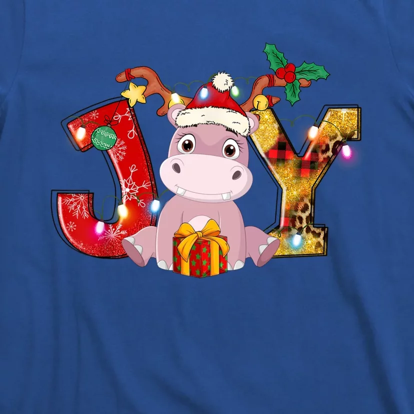 Joy Christmas Hippotamus Christmas Crew Xmas Family Matching Gift T-Shirt