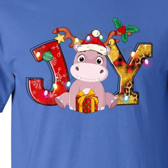 Joy Christmas Hippotamus Christmas Crew Xmas Family Matching Gift Tall T-Shirt