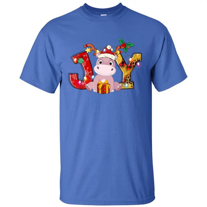 Joy Christmas Hippotamus Christmas Crew Xmas Family Matching Gift Tall T-Shirt