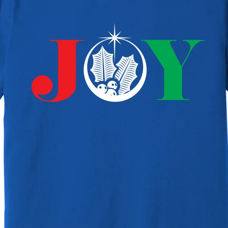 Joy Christmas Holiday Gift Mistletoe Holly Fun Xmas Star Cute Gift Premium T-Shirt