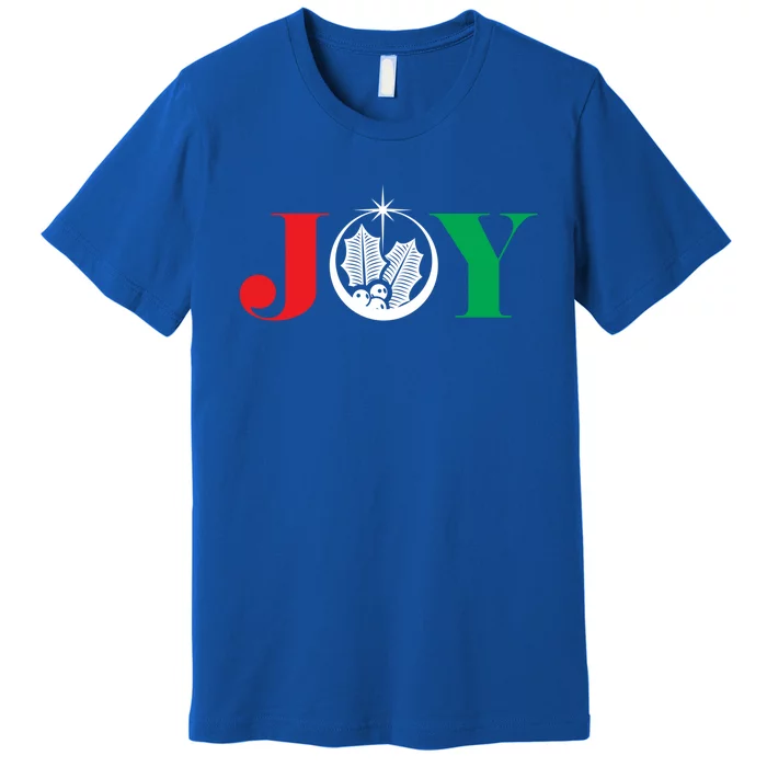 Joy Christmas Holiday Gift Mistletoe Holly Fun Xmas Star Cute Gift Premium T-Shirt