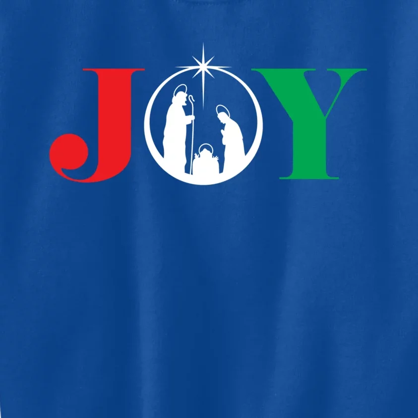 Joy Christmas Holiday Gift Nativity Jesus Ornat Xmas Star Great Gift Kids Sweatshirt