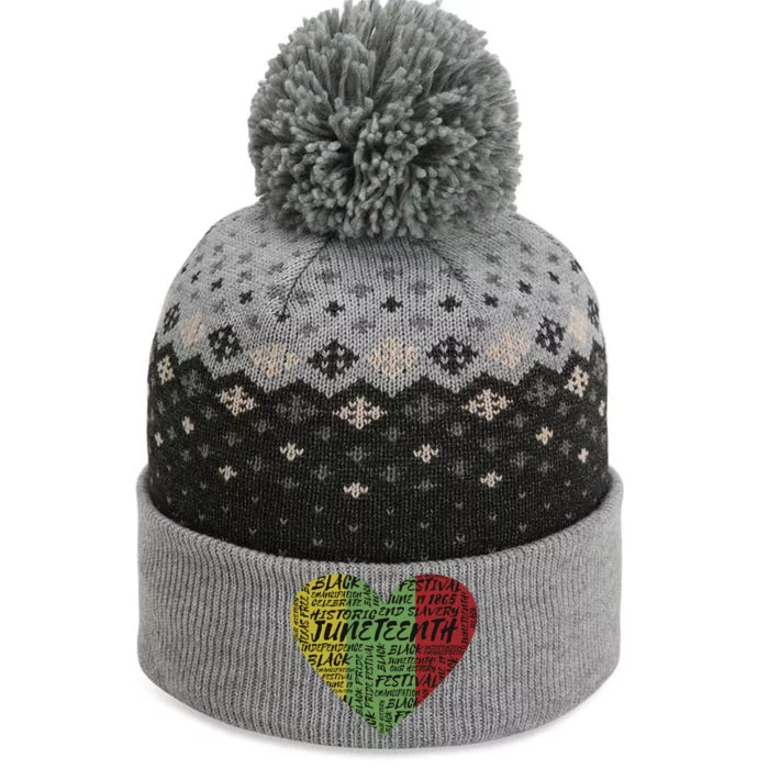 Juneteenth Celebrate Heart Black History The Baniff Cuffed Pom Beanie