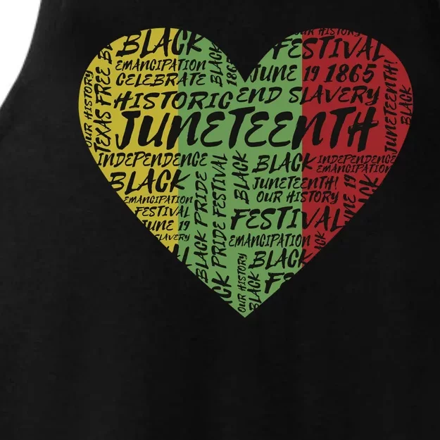 Juneteenth Celebrate Heart Black History Ladies Tri-Blend Wicking Tank