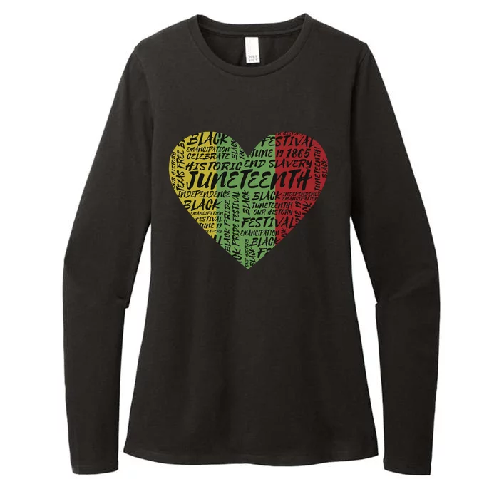 Juneteenth Celebrate Heart Black History Womens CVC Long Sleeve Shirt