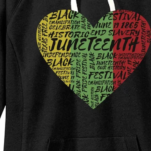 Juneteenth Celebrate Heart Black History Women's Fleece Hoodie