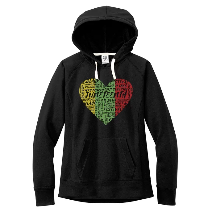 Juneteenth Celebrate Heart Black History Women's Fleece Hoodie