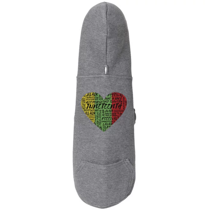 Juneteenth Celebrate Heart Black History Doggie 3-End Fleece Hoodie