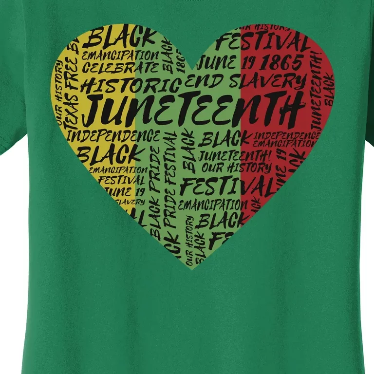 Juneteenth Celebrate Heart Black History Women's T-Shirt